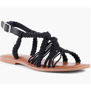 Seychelles Black Braided Rope Gladiator Sandals